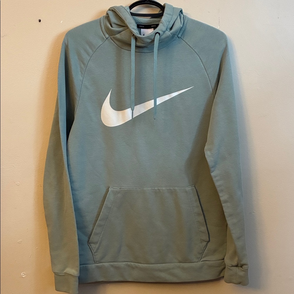 Nike Light Sage Green Hoodie with White Swoosh - Picture 1 of 1